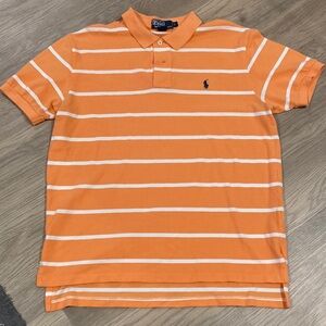 Polo by Ralph Lauren Orange and White Striped Polo Shirt